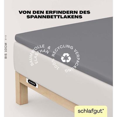 Spannbettlaken SCHLAFGUT "EASY Jersey Elasthan Topper", grau (grau mid), B:140-160cm L:200-220cm, Jersey, Obermaterial: 95% Baumwolle, 5% Elasthan, Laken, MADE IN GREEN by OEKO-TEX Image