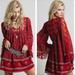 Free People Dresses | 1777 Free People Nomad Child Floral Lace Dress Boho Xs | Color: Red | Size: Xs