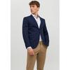 Sakko JACK & JONES "JPRFRANCO Blazer mit 2-Knopf-Form und extra schmalem Schnitt", Herren, Gr. 50, blau (schwarz navy), Web, Obermaterial: 78% Polyester, 17% Viskose, 4% Elasthan, 1% sonstige Fasern, unifarben, modisch, slim fit, Langarm...