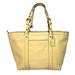 Coach Bags | Coach East West F13098 Gallery Cream Beige Tan Leather Tote Adjustable Straps | Color: Cream/Tan | Size: 16x11x4"