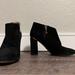 Kate Spade Shoes | Kate Spade New York Women's Black Suede Leather Side Zip Heeled Bootie Size 7b | Color: Black | Size: 7