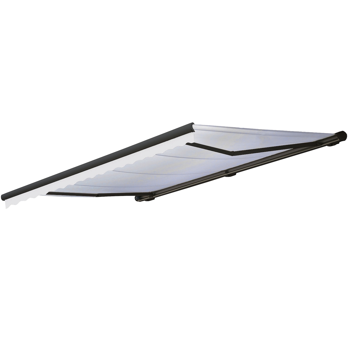 Mendler Elektrische Kassetten-Markise T123, Vollkassette Volant 4,5x3m ~ Acryl creme, anthrazit Image
