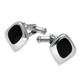 Sterling Silver Whitby Jet Freeform Square Cufflinks D