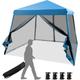 3x3 m Pop Up Pavillon mit Moskitonetz und Sandsäcke, Faltpavillon faltbar, UV-Schutz 50+,