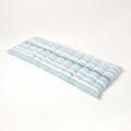 Homescapes - Coussin pour banc de jardin 2 places, Rayures bleues - Bleu