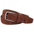 Belts Veloursleder-Flechtgürtel, 95 cm - Dunkelbraun, Herren, aus Leder