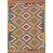Southwestern Kilim Accent Rug Geometric Flatweave Wool Carpet - 2'9"x 3'8"