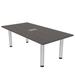 6 Person Rectangular Conference Table Silver Post Legs Power And Data