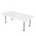 6 Person Rectangular Conference Table Silver Post Legs Power And Data