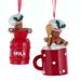 Kurt Adler Gingerbreads in Milk Can and Cup of Cocoa Holiday Ornaments Set of 2 - Multi