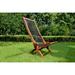 Outdoor Patio Garden Furniture, Adirondack Chair, Ergonomic Seat & Tall Slanted Cotton Rope Back Design, Folding Wooden Chair