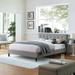 Full Size Fabric Upholstered Platform Bed Light Gray