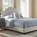 Full Size Tufted Upholstered Bed Cream Fabric