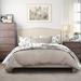 King Size Arched Back Upholstered Platform Bed Beige