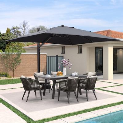 PURPLE LEAF Sturdy Heavy-duty Patio Cantilever Offset Umbrella with 360-degree Rotation