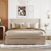 Queen Size Storage Bed with 10 Wood Slats Support, Upholstered Platform Bed with a Big Drawer and Velvet Headboard