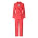 Leesechin Blazers for Women Solid Color Suit Trousers Suit Two-piece Suit Suit on Clearance