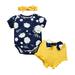 Baby Girl Clothes Outfits Cotton Solid Color Romper Casual 3PCS Set Mommy Blanket