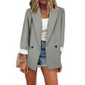 Leesechin Womens Blazer Fashion Casual Solid Open Front Cardigan Long Sleeve Jacket Coat on Clearance