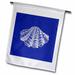 Dark Blue seashell etching print. Modern Sea shell clam beach ocean 12 x 18 inch Garden Flag fl-164969-1