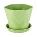 LA TALUS Flower Pot with Tray Drainage Holes PP Resin Hexagon Indoor Outdoor Vegetable Herb Succulent Planter Pot Gardening Supplies Green One Size