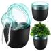 Self-Watering Flower Pots 3PCS Self-Absorbent Flower Pots Plastic Automatic Watering Flower Planters Easy Plant Pots for Balcony Shelf Home Office Cafe Indoor Outdoor