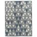 Quick Dry Navy Blue Geometric Indoor Outdoor Rug