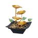 4 Tiers Indoor Waterfall Relaxation Fountains Waterfall Leaf Tabletop Fountain Portable Tabletop Waterfall Fountain for Decor