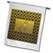 Elegant letter G embossed in gold frame over a black fleur-de-lis pattern on a gold background 12 x 18 inch Garden Flag fl-36085-1