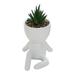 Cute Figure Ceramic Doll Flower Pot Decoration Planter Succulents Flower Cactus Bonsai Bonsai Planter Container Creative Design For Home Office Decoration Small Garden Flower Indoor Self Watering