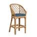 Braxton Culler Kent 30" Bar Stool Upholstered/Wicker/Rattan in Green/Gray/Blue | 45 H x 23 W x 21 D in | Wayfair 1084-003/0596-65/BLACK
