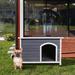 Tucker Murphy Pet™ Cyrina Wood Dog House Wood House in Gray | 27.5 H x 26 W x 41 D in | Wayfair 94FC56711F5A44E09309FF2A7EED3BBD