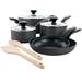 Martha Stewart 10 Piece Nonstick Aluminum Cookware Set Non Stick/Stainless Steel in Black/Gray | Wayfair 950119679M