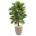 4 Areca Artificial Palm Tree in Sand Colored Planter