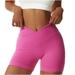 Athletic Shorts For Women Fashion Casual Women Solid Span Ladies High Waist Wide Leg Trousers Yoga Pants Short Pants Stretchy Tights Legging Swim Shorts Compression Shorts For Women Hot Pink S