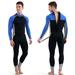 walmeck 3mm Neoprene Wetsuit for Men Back Zip Full Body Diving Suit for Snorkeling Surfing Diving Swimming