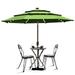 EliteShade Sunbrella Solar 9ft 3 Tiers Market Umbrella with 80 LED Lights Patio Umbrellas Outdoor Table with Ventilation and 5 Years Non-Fading Top Ginkgo