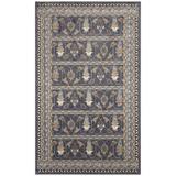 Navy/Brown Rectangle 6'6" x 9'4" Area Rug - Alcott Hill® Beitske Oriental Machine Woven Area Rug in 112.0 x 78.0 x 0.2 in brown/gray | Wayfair