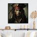 Design Art Portrait Of Pirate - Fashion Man Canvas Wall Art Canvas in Black/Brown/Red | 30 H x 30 W x 1 D in | Wayfair FL58904-30-30-BK