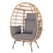 Bayou Breeze Ahren Patio Chair w/ Cushions, Rattan in Brown | 58.2 H x 39 W x 23 D in | Wayfair 7CB46BE0E26E416083BB3A000B2365A6