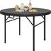 Arlmont & Co. Barlitt 48"W Outdoor Folding HDPE Dining Table, Camping Table Plastic/Metal in Black | 27 W in | Wayfair