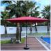 Arlmont & Co. Brishaun 9' 9" x 6' 5" Rectangular Lighted Market Umbrella Metal in Brown | 94 H x 117 W x 77 D in | Wayfair