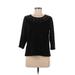 Alfred Dunner 3/4 Sleeve Top Black Scoop Neck Tops - Women's Size Medium Petite