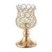 Modern Gold Crystal Tea Light Candlestick Holders for Wedding Party Christmas Dinner Coffee Table Decorative Centerpieces Ornaments - 18cm