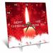 Burning candle red snowflakes. Merry Christmas. God bless you text 6x6 Desk Clock dc-319749-1