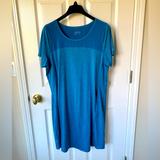 Columbia Dresses | Columbia Melody Blue Spring Dress: Roundneck, Short Sleeves Front Pockets Xl | Color: Blue | Size: Xl