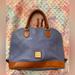 Dooney & Bourke Bags | Dooney & Bourke Purple Zip Zip Satchel Pebble Grain Handbag, Leather Purse | Color: Brown/Purple | Size: Os