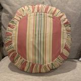Anthropologie Accents | Anthropologie Reversible Silk Pillow. New. No Flaws. 16” Diameter | Color: Cream/Pink | Size: Os