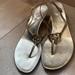 Gucci Shoes | Gucci Gold Double G Thong Sandal Size 8.5 Gently Used Made In Italy | Color: Gold | Size: 8.5