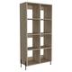 Core Harvard Oak & Carbon Grey 4 Tier Wide Bookcase